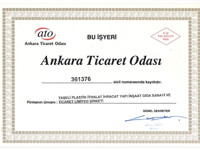 Pvc Menfez Plastik Sertifikalarımız